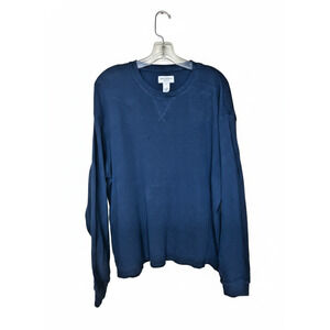 ARIZONA JEAN CO Men's Blue Thermal Waffle Knit Shirt Size XL